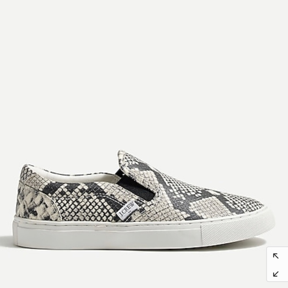 J. CREW FACTORY Road Trip Snakeskin Embossed Slip-on Sneakers‎